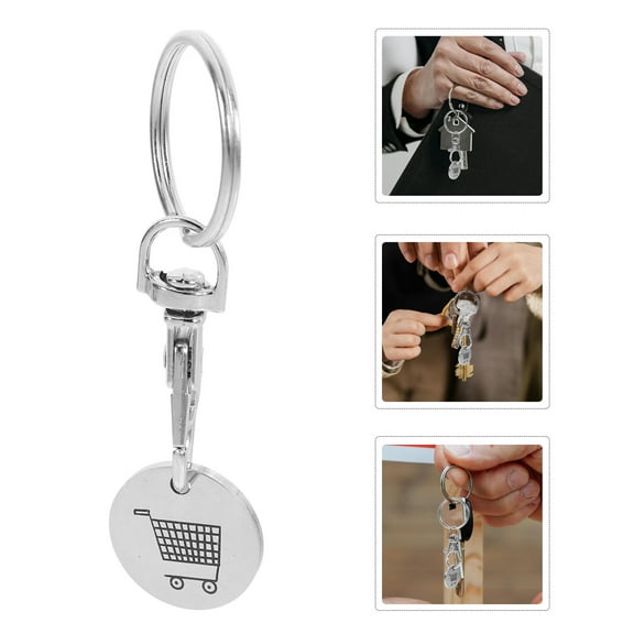 LULULION Coin Holder Keychain 4pcs Practical Stainless Steel Key Attachment Family Daily Use