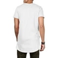thumbnail image 3 of Ma Croix Men's Casual Longtail Extended Slim Fit Hip Hop Crew Neck Tee Shirts with Side Zipper, 3 of 4
