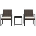 thumbnail image 3 of Set de comedor para patio VidaXL, ratán marrón, polipropileno y acero, 3 of 7