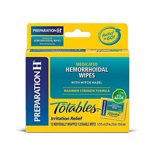 Preparation H (10 Count) Flushable Medicated Hemorrhoid Wipes, Maximum