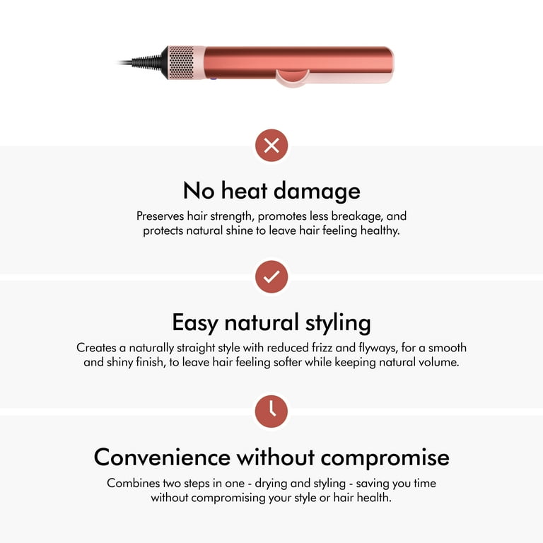Dyson Restored Airstrait™ Straightener Strawberry Bronze Pink Wet