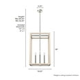 thumbnail image 6 of Hunter - Squire Manor 4-light Brushed Nickel, Medium Size Pendant Light, Dimmable, Modern Style, Rectangle Shaped, for Bedrooms, Dining, Living Rooms - 19695, 6 of 7
