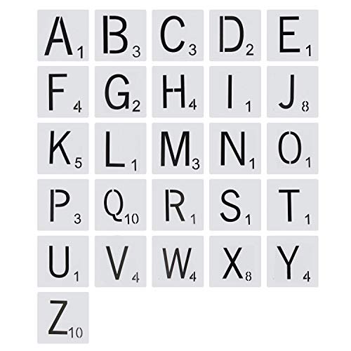 Ourart 52 Pieces Scrabble Style Letters Stencils For Painting Signs Home Decoration Diy Projects Family Names 2 Set 4 Inch 5 Inch Walmart Com Walmart Com