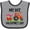 Heather and Black, variant on Inktastic First Valentines Day Tractor Hearts Boys Baby Bib
