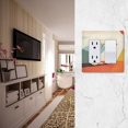 thumbnail image 5 of Yayeee Rocker Switch Wall Plate 3-Gang 6.5"x4.6" Home Decorative Outlet Cover, Beige Glasses, 5 of 6