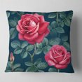 thumbnail image 2 of Designart Rose Illustration Watercolor - Floral Throw Pillow - 16x16, 2 of 5