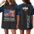 thumbnail image 2 of Women's 250th Anniversary Usa Shirts Usa Flag Patriotic Boyfriend T Shirts 2026 Patchwork Short Sleeve Bouse Usa Flag Oversized Graphic Tees L, 2 of 5