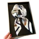 thumbnail image 3 of Bufanda cuadrada de seda con estampado de diseño de lujo para mujer, bandana de caballo de satén suave, pañuelo para el cuello, Hijab de oficina, diadema, Foulard, bolsa, cintas de regalo, 3 of 3