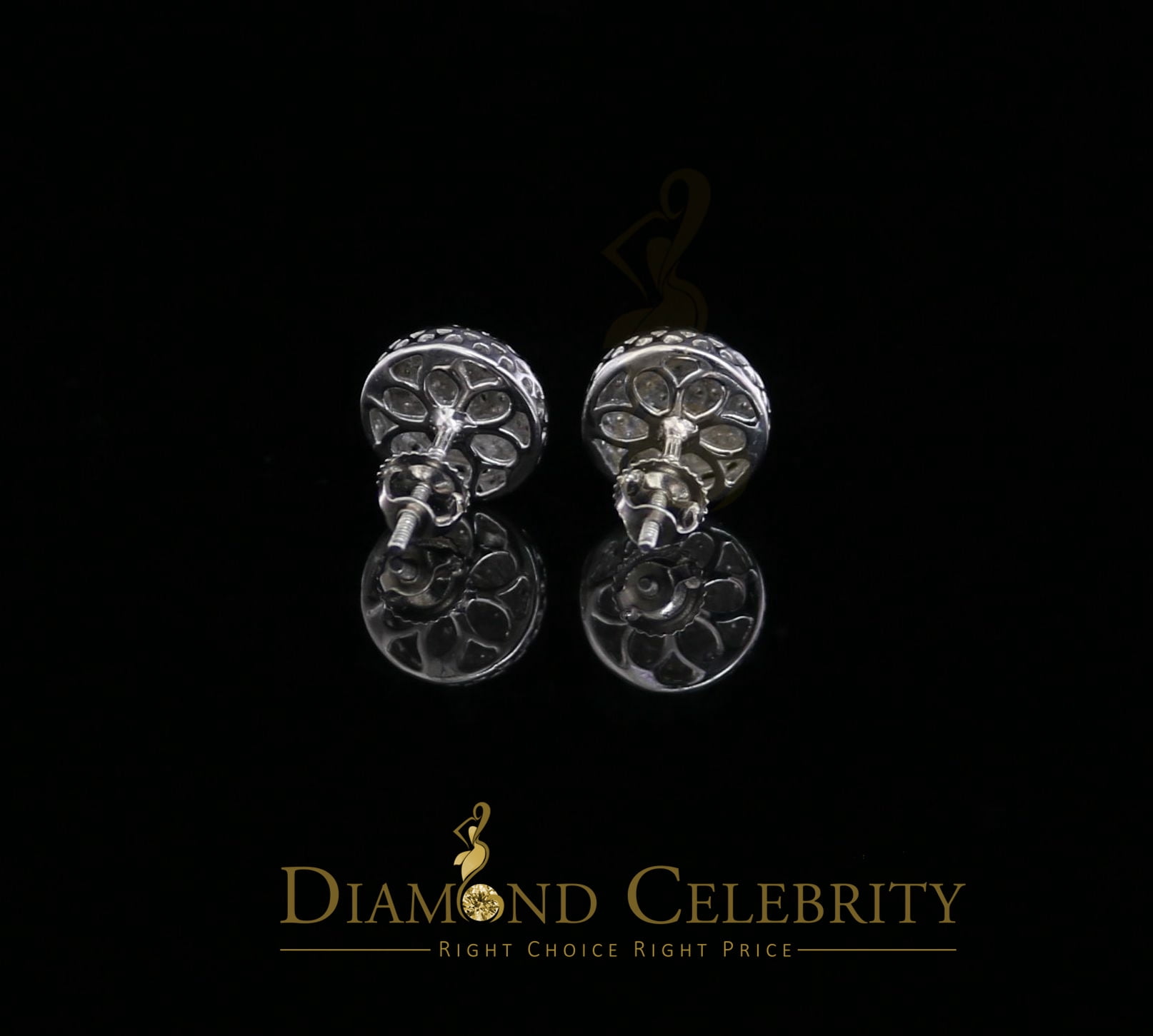Diamond Celebrity's 925 Sterling Silver 0.20ct Diamond For Women's/ Men's White Stud Round Earrings