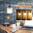 thumbnail image 2 of Luz de mesa industrial Tomshine con dos puertos USB de 2.1A, lámpara de escritorio regulable con control táctil y pantalla de vidrio, luz vintage para mesitas de noche en dormitorio, sala de estar y, 2 of 6