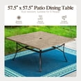thumbnail image 6 of Sophia & William 9-Piece Outdoor Patio Dining Set Metal Wicker Chairs and Large Teak Color Steel Square Table, 6 of 13