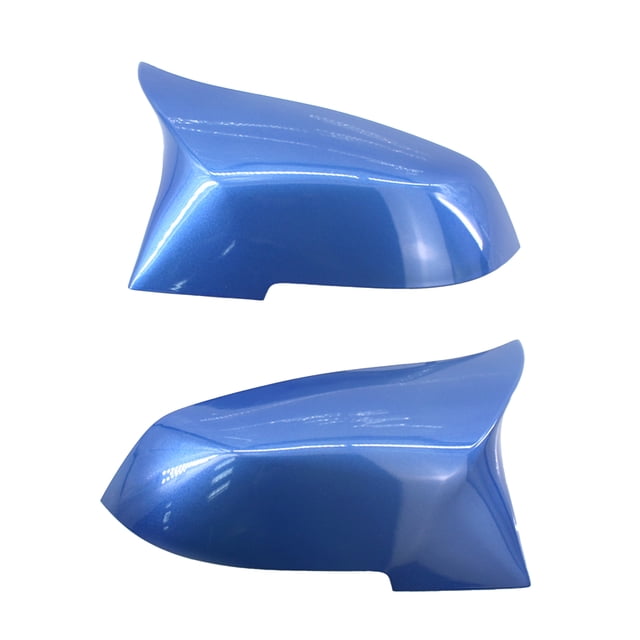 Trayknick 2Pcs Rearview Mirror Shell Car Styling Horn Design Blue Perfect Matching Side Mirror Cover 51167292745 51162222543 51162222544 for
