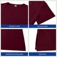 thumbnail image 2 of Scrubs for Women Set - Stretch Top & Cargo Pants with Multi Pocket for Nurse Burgundy L, 2 of 7
