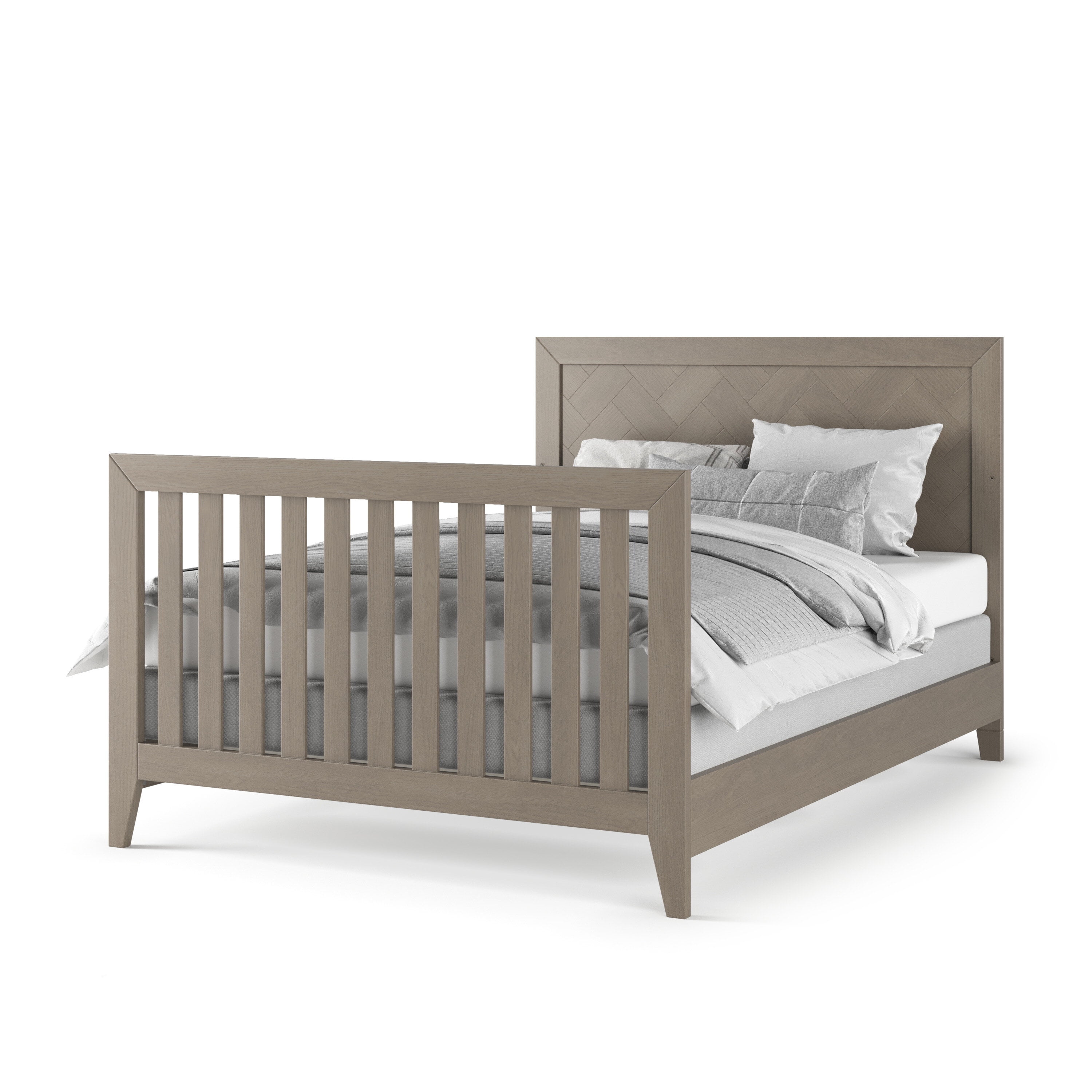 Child Craft Full-Size Bed Rail Conversion Kit, Converts 4-in-1 Crib to Bed, Solid Wood, Crescent Gray