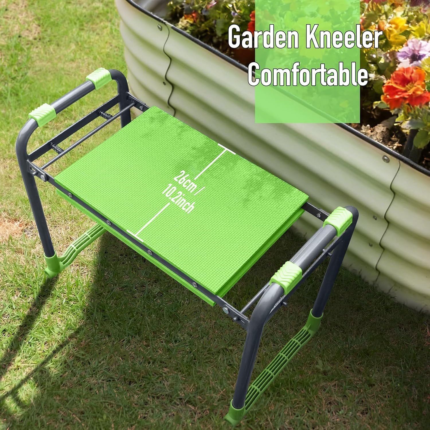 Folding Garden Stool and Kneeler, Heavy Duty Garden Kneeler and Seat, Kneeling Device for Gardening, Gardeners and Seniors (Purple)