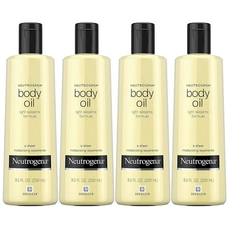 Neutrogena Body Oil Light Sesame Formula, Fragrance Free 8.5 oz (Pack of 4)