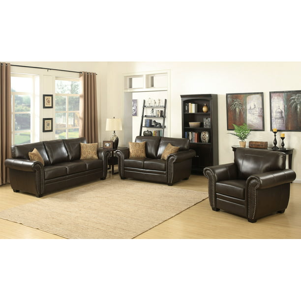 Sofa Loveseat Arm Chair, Brown Leather Sofa And Chair Set