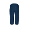 thumbnail image 7 of Stamzod Womens Capri Pants Elastic Waist Casual Capris with Pockets Summer Beach Vacation Cropped Pants Blue XL, 7 of 7
