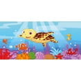 thumbnail image 4 of Turtle Piggy Bank, Funny Style Underwater Sea Animals Turtle and Fish Pattern, Ceramic Coin Bank Money Box for Cash Saving, 3.6" X 3.2", Multicolor, by Ambesonne, 4 of 4