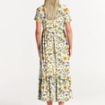 thumbnail image 6 of gljltg Women's Casual Flower Print Tiered Maxi Dress with Pockets, Polyester Spandex Lightweight Breathable Summer Winter, Beach Travel Work Party Outfit, Easy Care Washable, 6 of 6