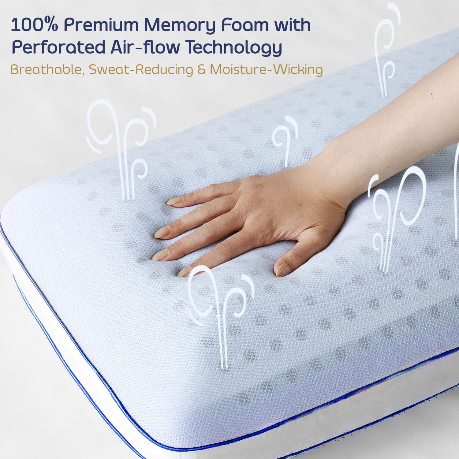 Nestl Side Sleeper Molded Gel Memory Foam Pillow – 30 x 20 In. Reversible, Tencel-Covered, Foam Pillow – Perfect for a Side Sleeper, Firm Cooling on 1 Side, Softer on the Other -Queen