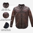 thumbnail image 3 of Dream Apparel Men's Motorcycle Biker Riding Leather Shirt Mens Light Weight Leather Shirt For Summer Riding Distressed Brown, 3 of 9