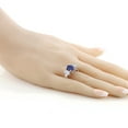 thumbnail image 3 of Gem Stone King 925 Sterling Silver Blue Lapis and Moissanite 3-Stone Ring for Women (3.80 Cttw, Gemstone Birthstone, Size 7), 3 of 3