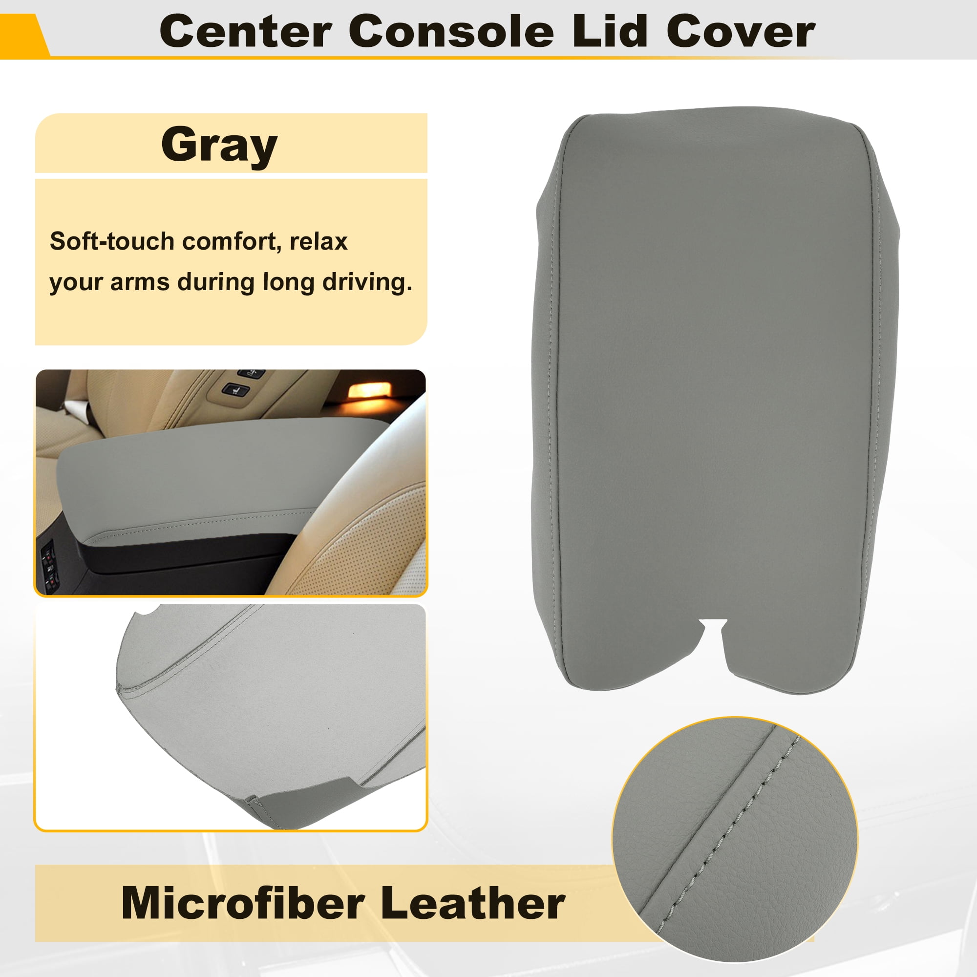 Unique Bargains Console Armrest Cover Gray for Lexus ES350 2007-2009 1pc
