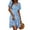 Blue, variant on UVN Summer Dresses for Women Short Sleeve V Neck A-Line Midi Dress Boho Beach Floral Print Sundress