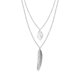 thumbnail image 5 of Sonducket Collar en capas Colgante en capas Plumas Hoja Accesorio de moda Mujer Joyería Niñas Collares para decoración Plata Plata 2piezas Sonducket CBP198824, 5 of 6