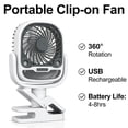 thumbnail image 4 of weibbin Portable Evaporative Air Cooler with Clip for Office, USB Rechargeable Misting Fan, 4 of 8