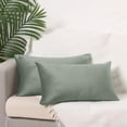 thumbnail image 2 of Unique Bargains Velvet Modern Zipper Cushion Decorative Throw Pillow Covers (2 Count) Gray 12" x 20", 2 of 6