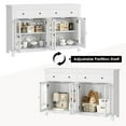 thumbnail image 3 of Homfa Kitchen Sideboard with 2 Drawer and Glass Door, Modern Buffet Cabinet for Dining Room, White, 3 of 6