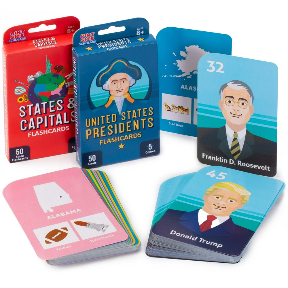 States And Capitals And Us Presidents Flashcards With Educational Games