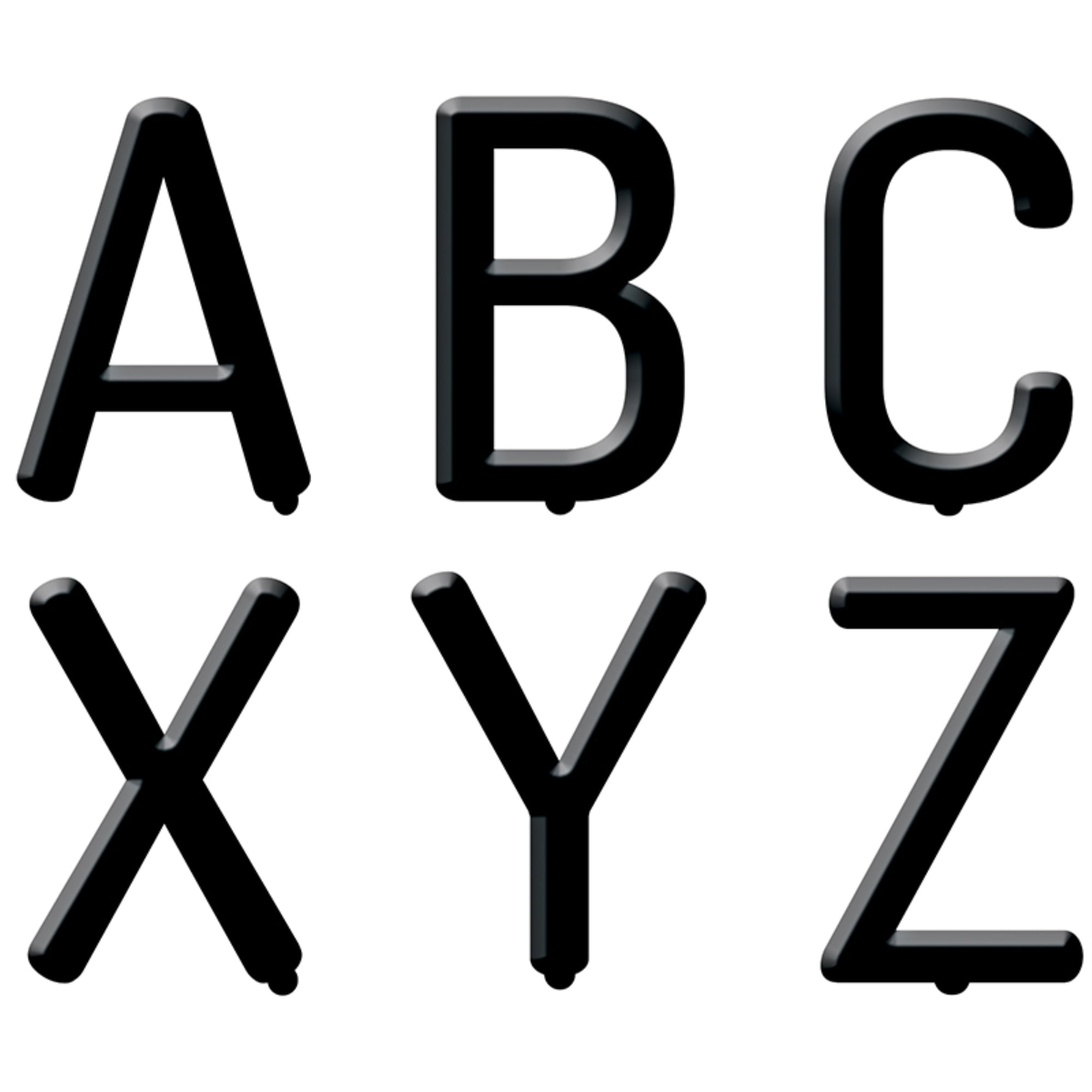 Black Letter Board 2" Uppercase Letter Stickers, 7