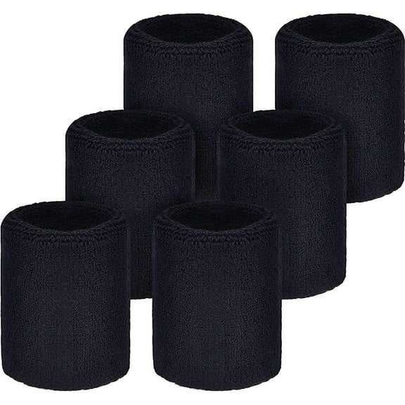 Sweatbands & Wristbands - Wrist Sweat Bands Headbands for Men & Women - Multipack Terry Cloth Headbands or Wrist Bands for Working Out, Tennis, Basketball, Football, Gymnastics