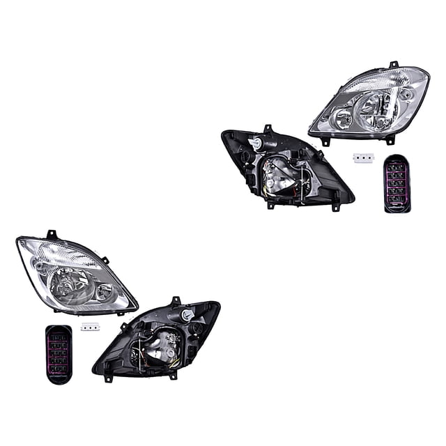 Par de Faros DEPO Sprinter 2007 A 2013 Eléctrico Sin faro niebla 9 pines
