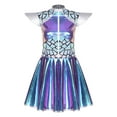 thumbnail image 3 of Choomomo Women's Space Alien Dress Rave Outfits Astronaut Gradient Sequin Metallic A-line Mini Dress Blue XXL, 3 of 8