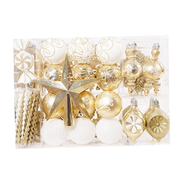 88 x Decoraciones para árboles de Navidad Adornos Adornos Colgantes Manualidades colgantes Adornos navideños surtidos para fiestas en el patio Vacacio Dorado