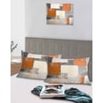 thumbnail image 5 of Burnt Orange Grey Pillow Covers Standard Size 2 Pack, Modern Abstract Oil Painting Soft Bed Throw Pillowcases Breathable Cooling Long Lumbar Body Pillow Sham Cover for Bed Sofa 20''x26'', 5 of 7