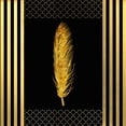 thumbnail image 2 of LightBoxJournal 26x26 Black Ornate Wood Framed with Double Matting Museum Art Print Titled - Black And Gold - Feathered Fashion, 2 of 4
