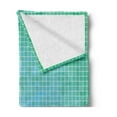 thumbnail image 2 of Teal Soft Flannel Fleece Blanket, Square Pixel Like Mosaic Pattern Simplistic Modern Contemporary Design Illustration Print, Cozy Plush for Indoor and Outdoor Use, 70" x 90", Green, by Ambesonne, 2 of 5