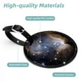 thumbnail image 4 of 2Pcs Leather Round Sky Space Galaxy Cruise Luggage Tag with Privacy Cover and Name ID Tag - Suitable for Travel Handbags Backpacks School Bags Luggage Tags, 4 of 7