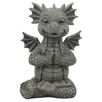 Mini Zen Meditating Yoga Namaste Dragon Statue in Faux Stone Resin Finish 5" Tall Decor Figurine Zen Dragons and Dungeons As Garden Accessory Decorative Collectible Sculpture