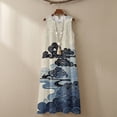 thumbnail image 4 of Xoenoiee Blue Gradient Cloud Wave Swirl Print Linen-Like Maxi Dress Summer Dresses 2026, Beach Vacation Clothes Sleeveless Sundresses with Pockets, Boho Outfits for Travel Holiday Party, L, 4 of 7