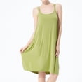 thumbnail image 3 of Previn Women's CottonPlus Size Nightgown Solid Soft Summer Sleeveless Flowy Knee Length Strappy Backless Tank Sleepwear Midi Pajama Dress Comfy Green 1 X-Large, 3 of 4
