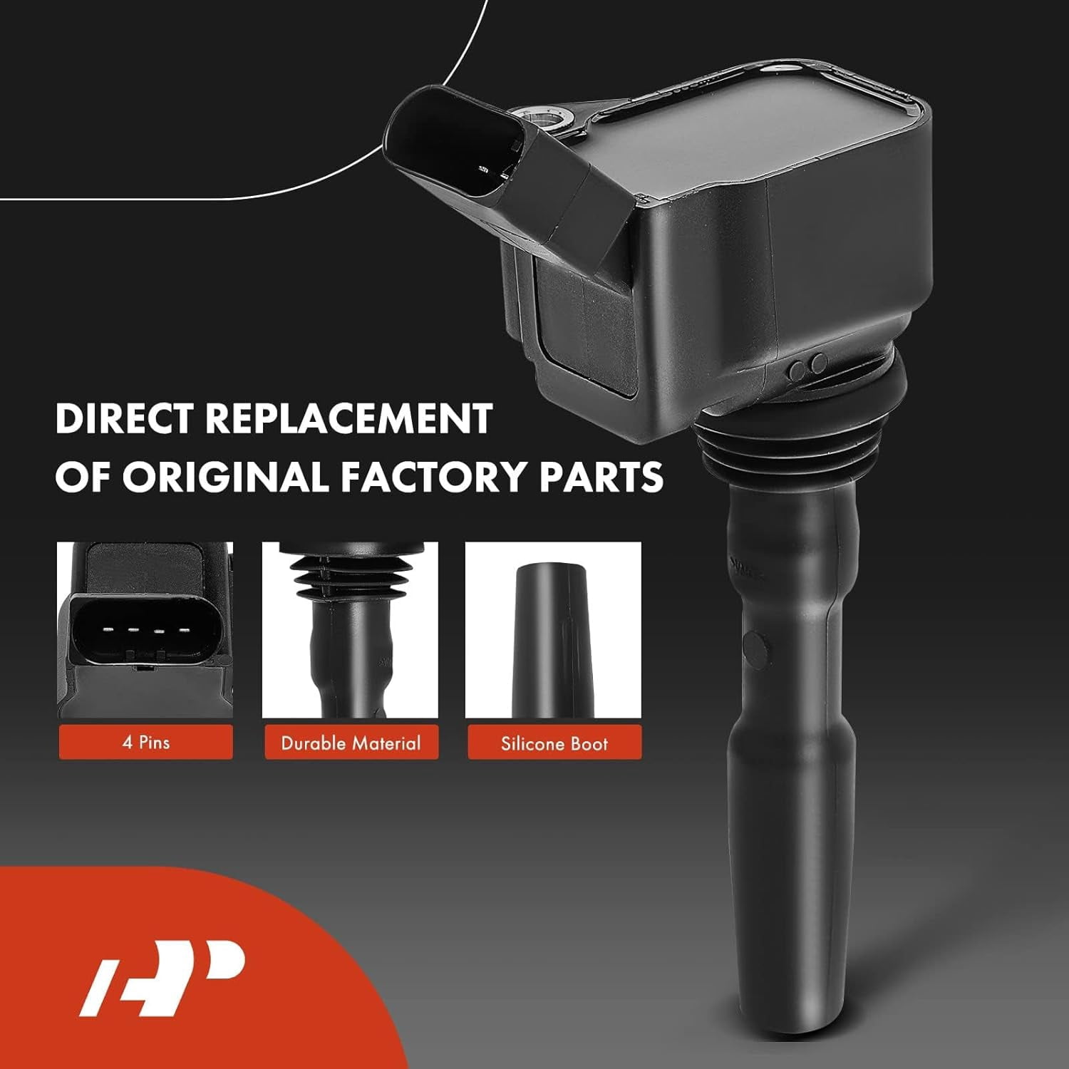 A-Premium Set of 4 Ignition Coil Pack and Iridium Spark Plugs Compatible with Volkswagen Jetta 2014-2018 & Audi A3 Sportback e-tron 2016-2018, 1.4L Replace# NGK95463, 04E905110A
