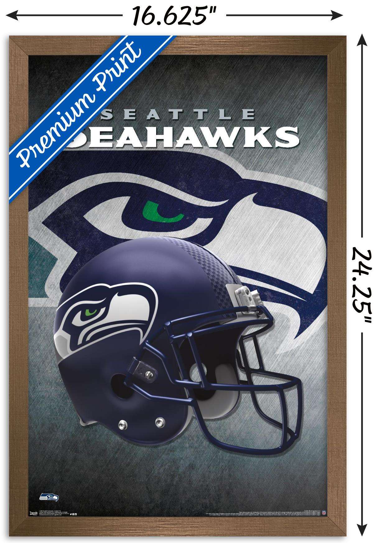 NFL Seattle Seahawks - Helmet 16 Wall Poster, 14.725" x 22.375", Framed