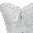 thumbnail image 5 of Corset Tops for Women, Bustier Shapewear Women's Lacing Corset Satin Floral Lace Waist Push Up Body Shaper Vintage, White XL, 5 of 6