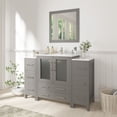 thumbnail image 4 of Vanity Art 84 Inch Double Sink Bathroom Vanity Combo Set 4 Cabinets 2 Shelves 10 Dove-Tailed Drawers Ceramic Top Bathroom Cabinet with Free Mirror VA3030-84B, 4 of 9